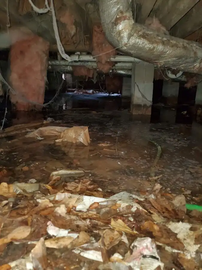 Crawl space flood assessment for Commercial Water Damage Restoration in North Liberty