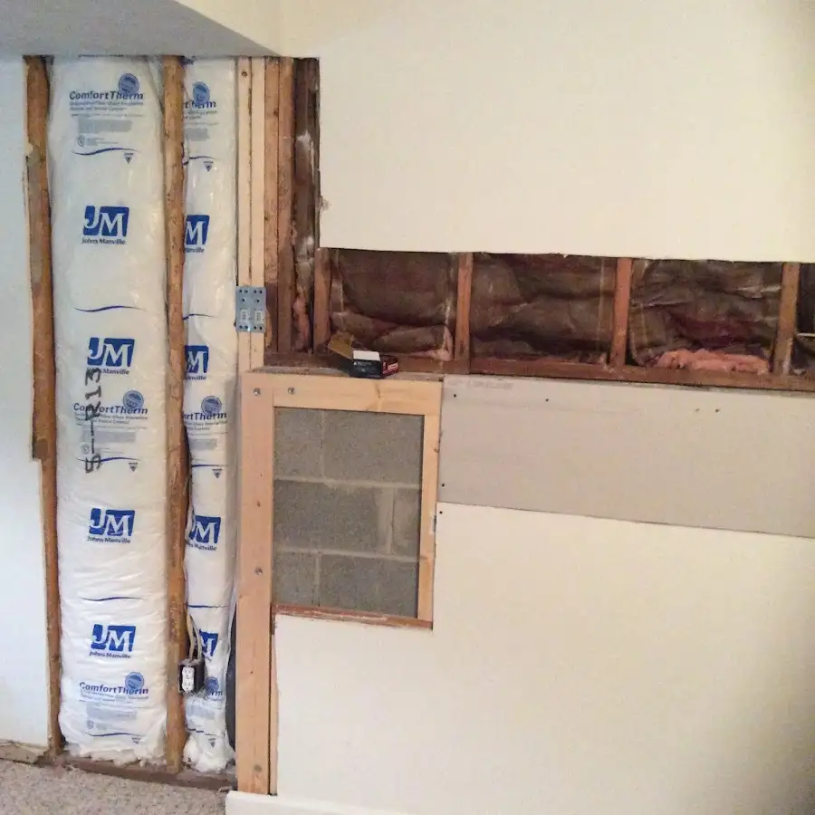 Wall insulation replacement during Contents Cleaning & Restoration in North Liberty